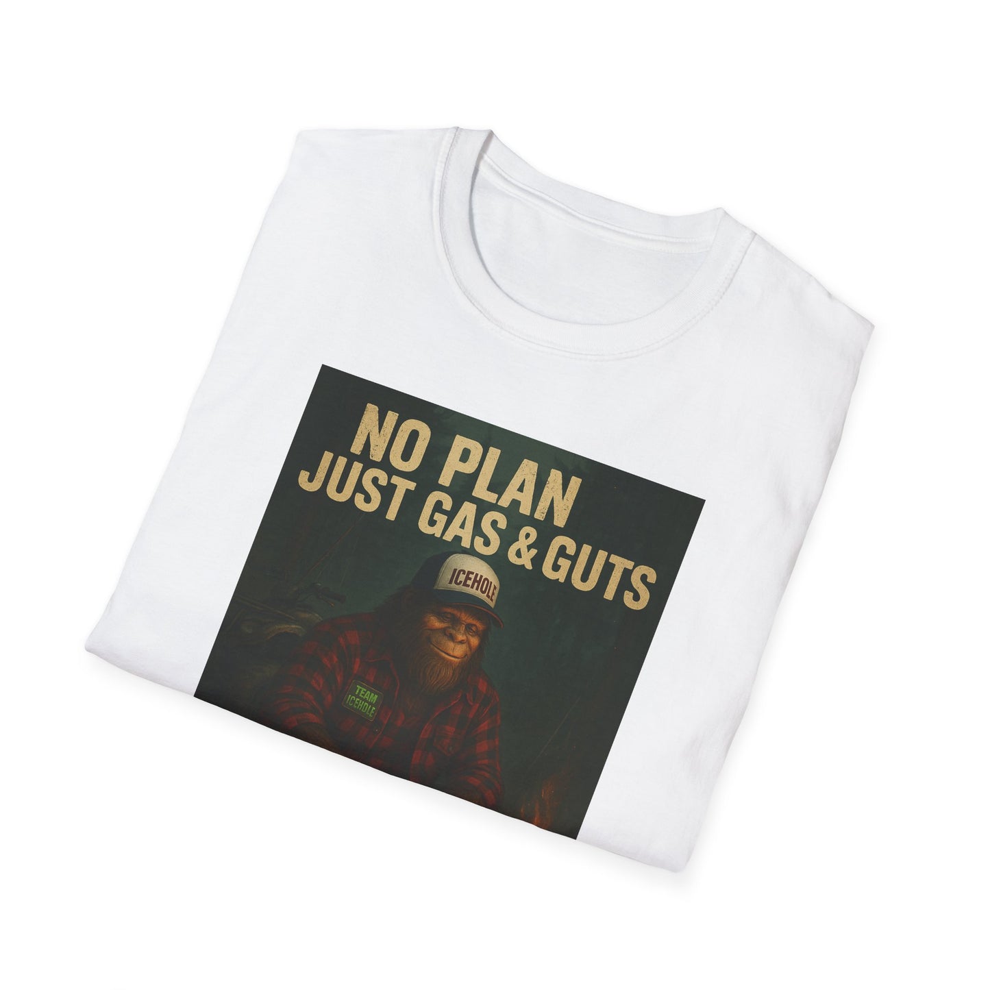 No Plan Just Gas & Guts' Camping Tee for Outdoor Enthusiasts | Team IceHole
