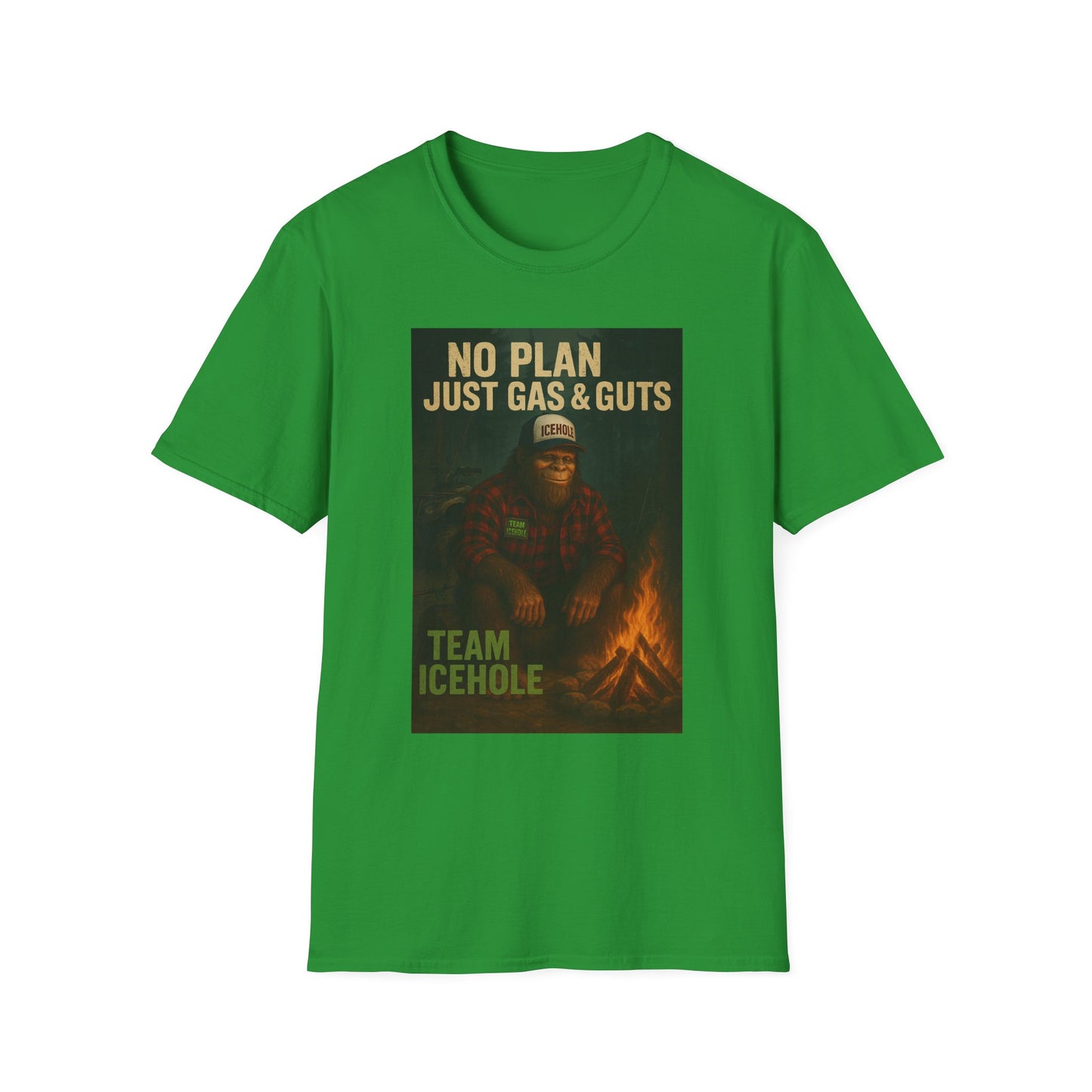 No Plan Just Gas & Guts' Camping Tee for Outdoor Enthusiasts | Team IceHole