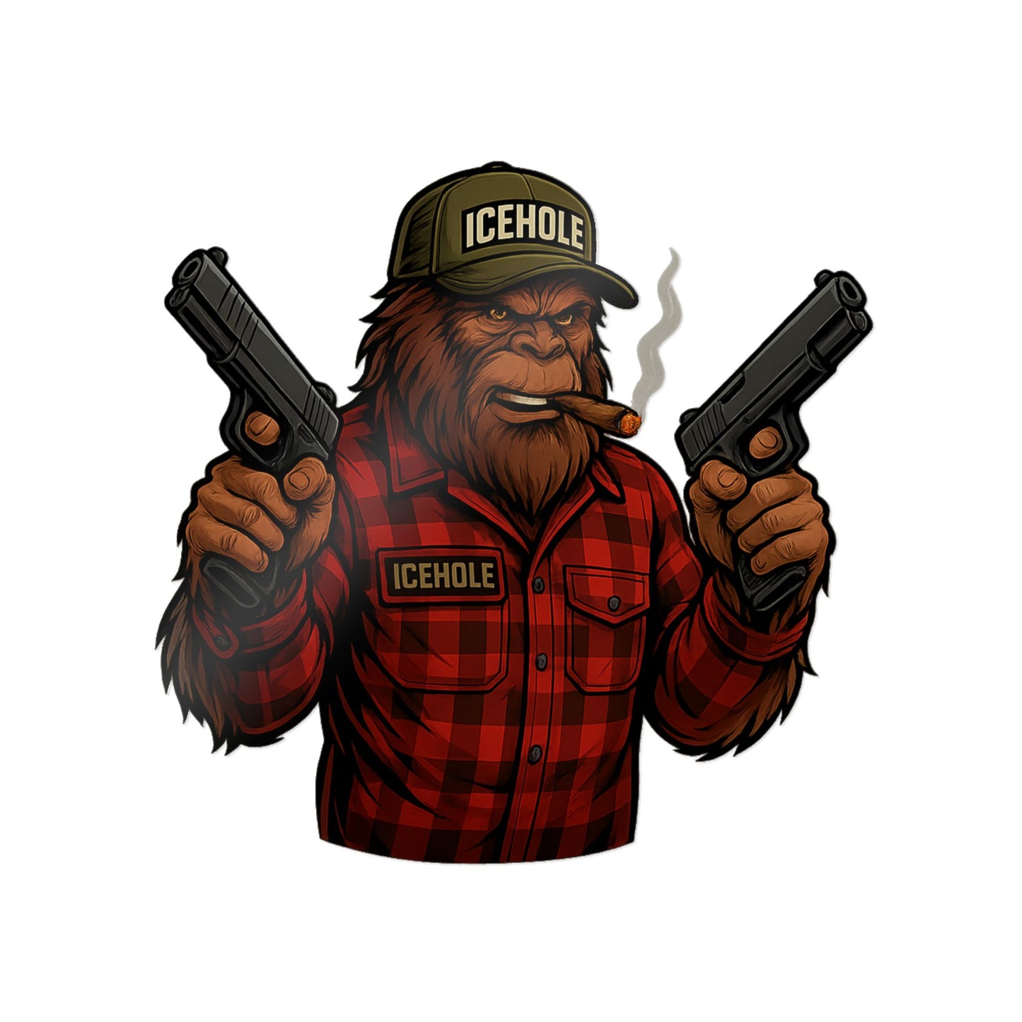 Biker Sasquatch Die-Cut Stickers - Team IceHole Design