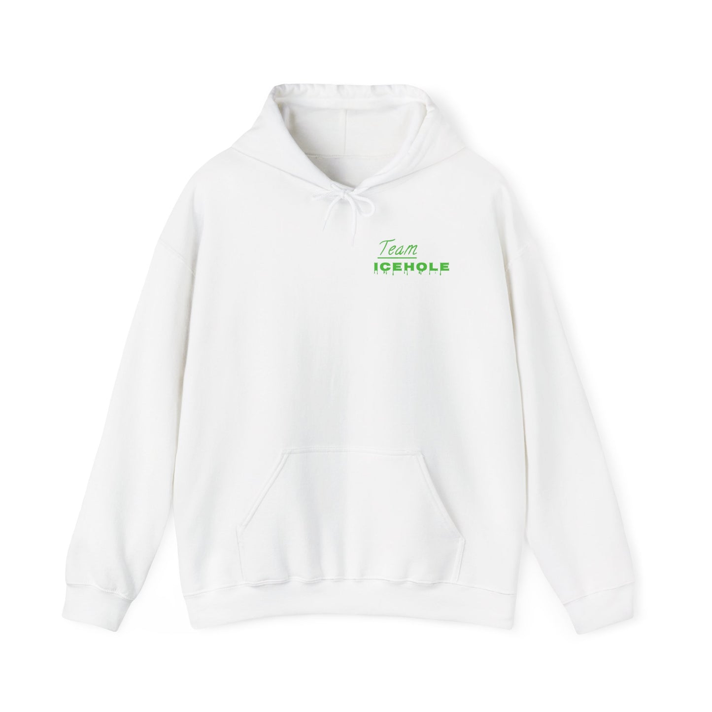 Icehole Hoodie — Minimal Green 'Team Icehole' Logo Pullover