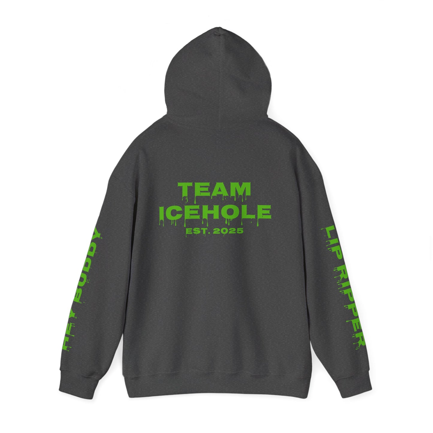 Hoodie - Minimal Green "PAUL / TEAM ICEHOLE" Front Graphic Hoodie