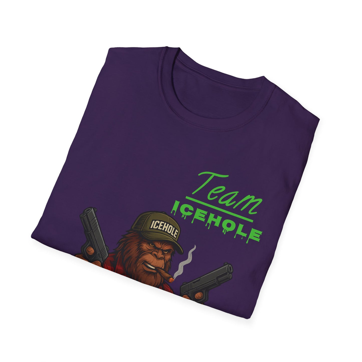 Team Icehole Bigfoot Unisex T-Shirt, Funny Gift for Outdoorsy Friends, Camping Tee, Quirky Graphic Shirt, Great for Parties