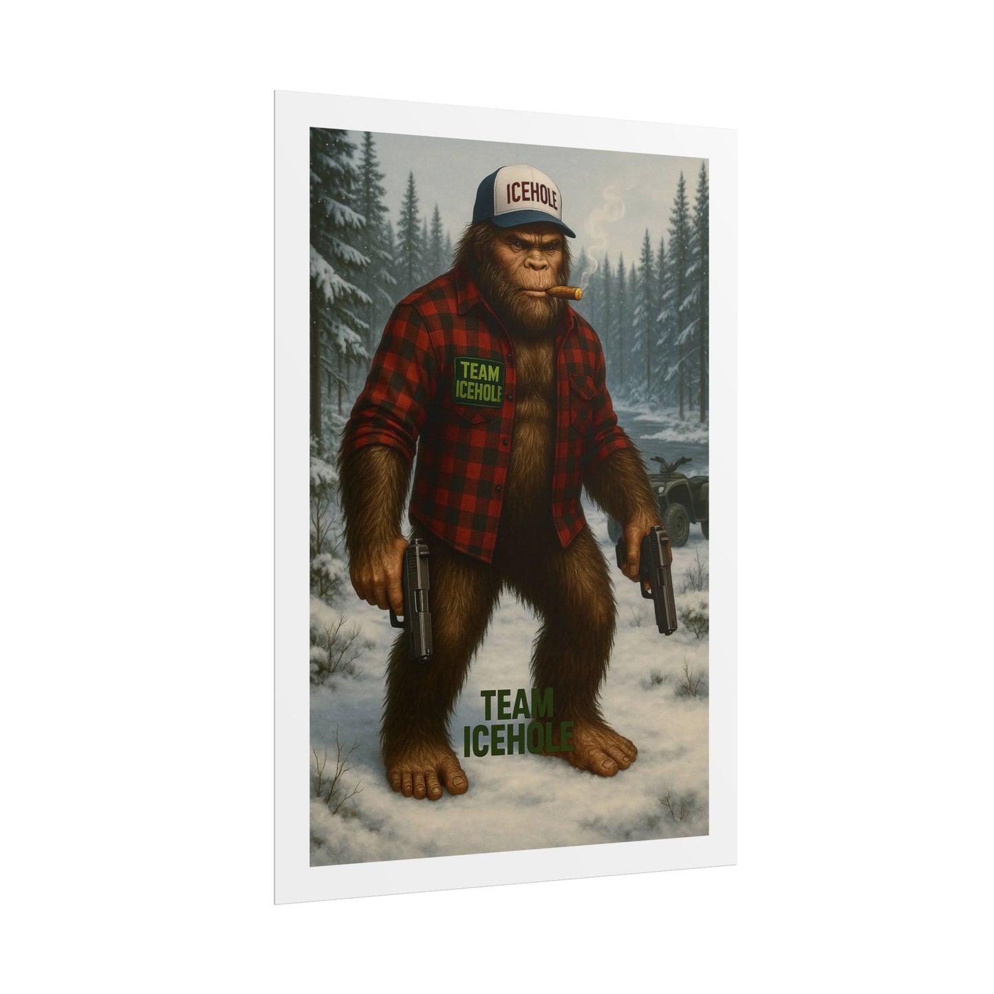 Team IceHole Bigfoot Logo Rolled Poster