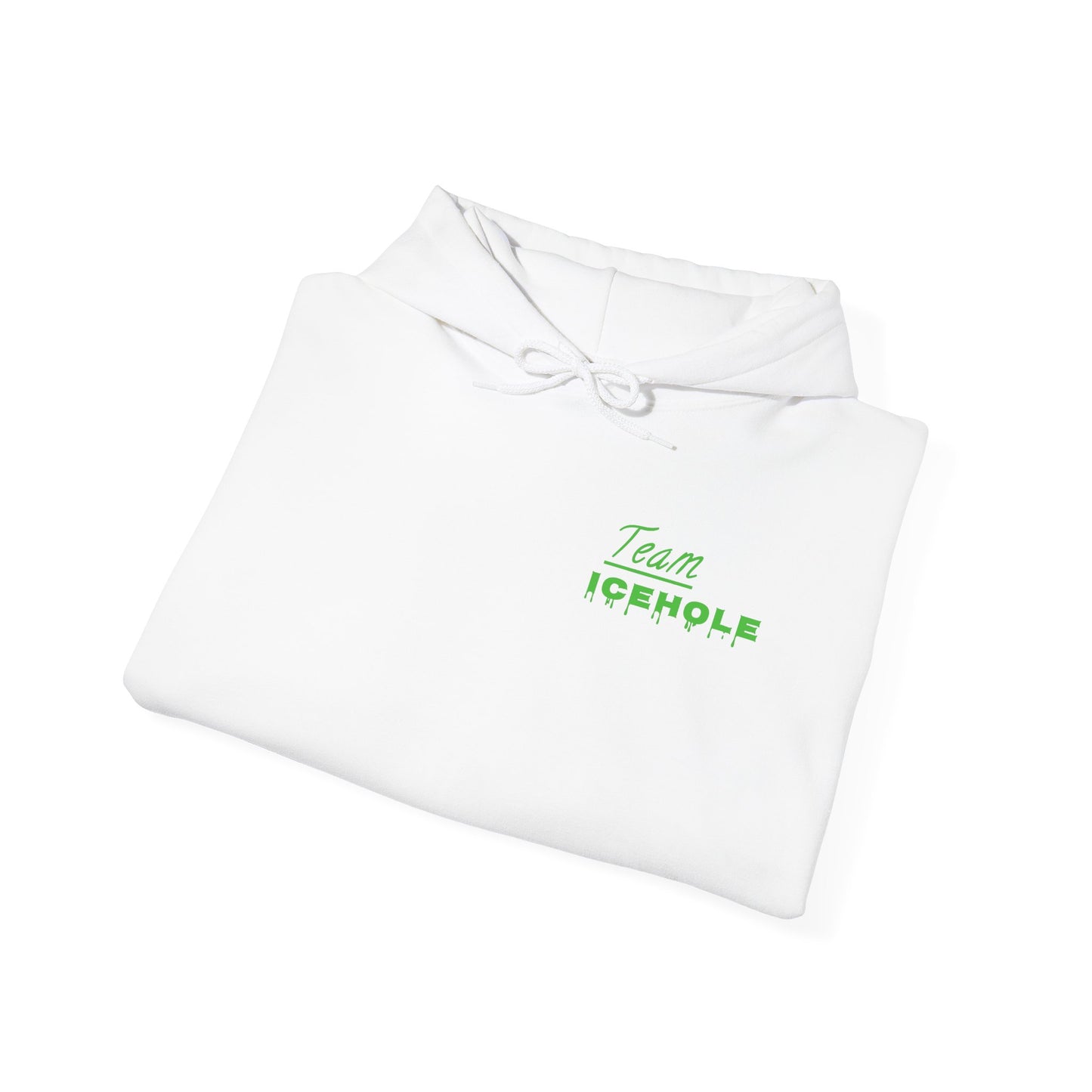Icehole Hoodie — Minimal Green 'Team Icehole' Logo Pullover