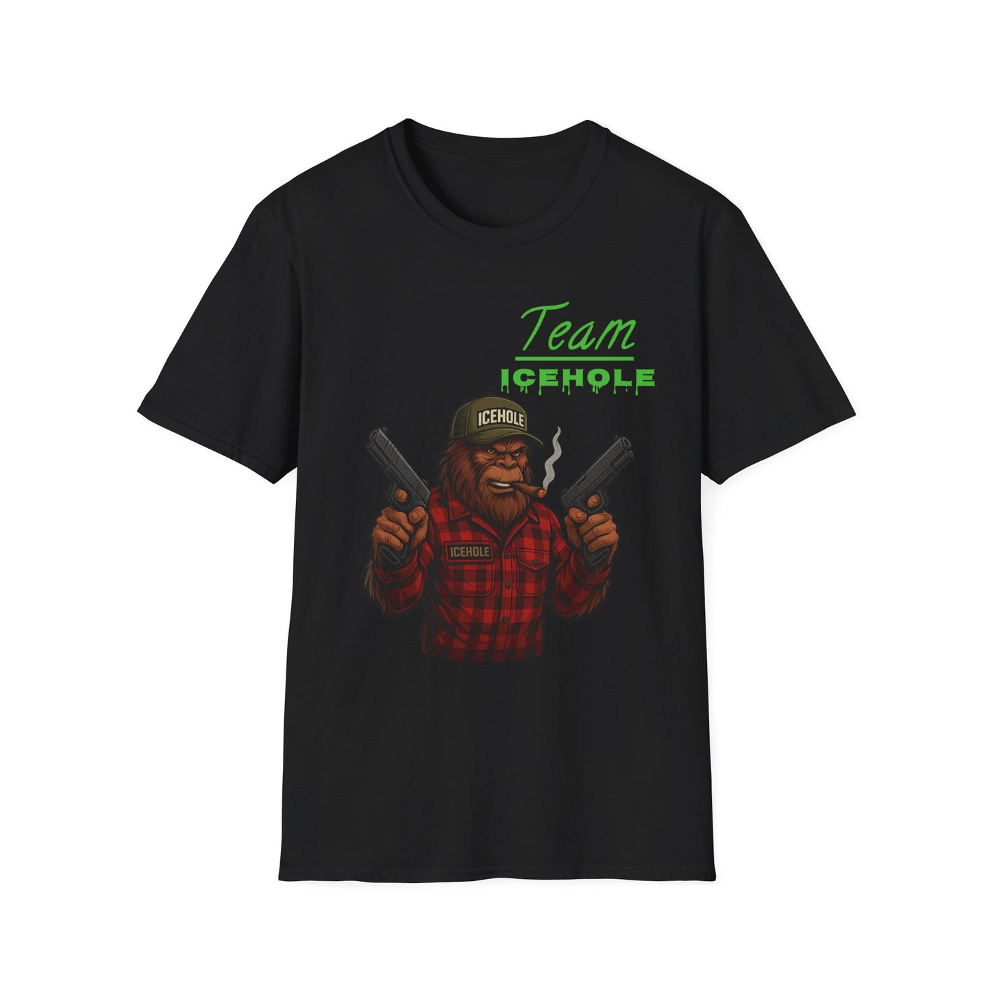 Team Icehole Bigfoot Unisex T-Shirt, Funny Gift for Outdoorsy Friends, Camping Tee, Quirky Graphic Shirt, Great for Parties