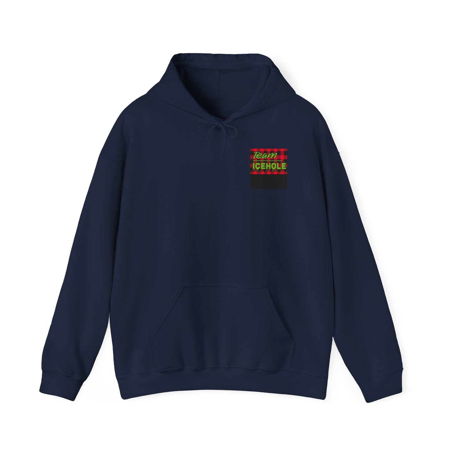 Bigfoot Ice Fisherman Hoodie — "Drill It Till It Squeaks" Graphic Pullover