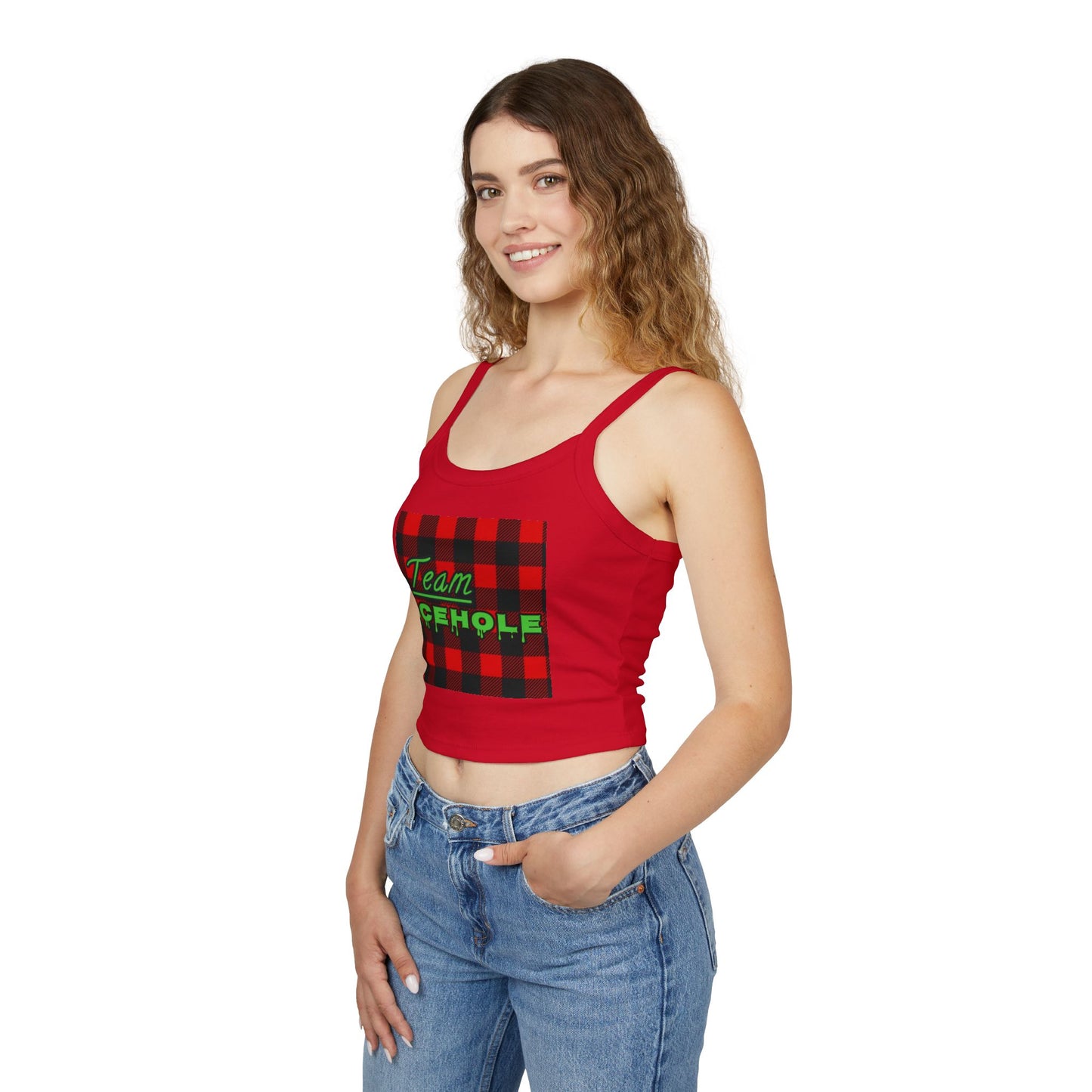 Team Icehole Spaghetti Strap Belly Tank Top