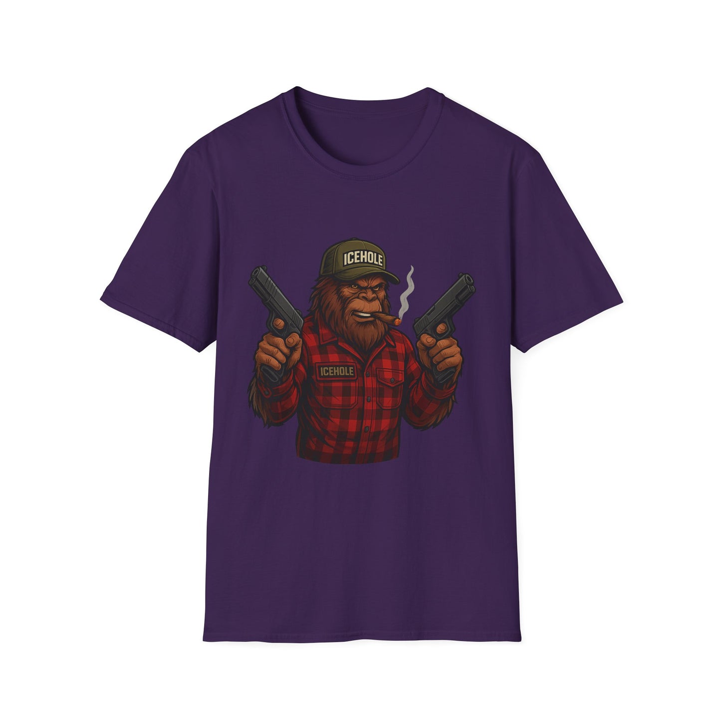 Bigfoot Graphic No Background Team IceHole Mascot T-Shirt - Unisex Softstyle Tee