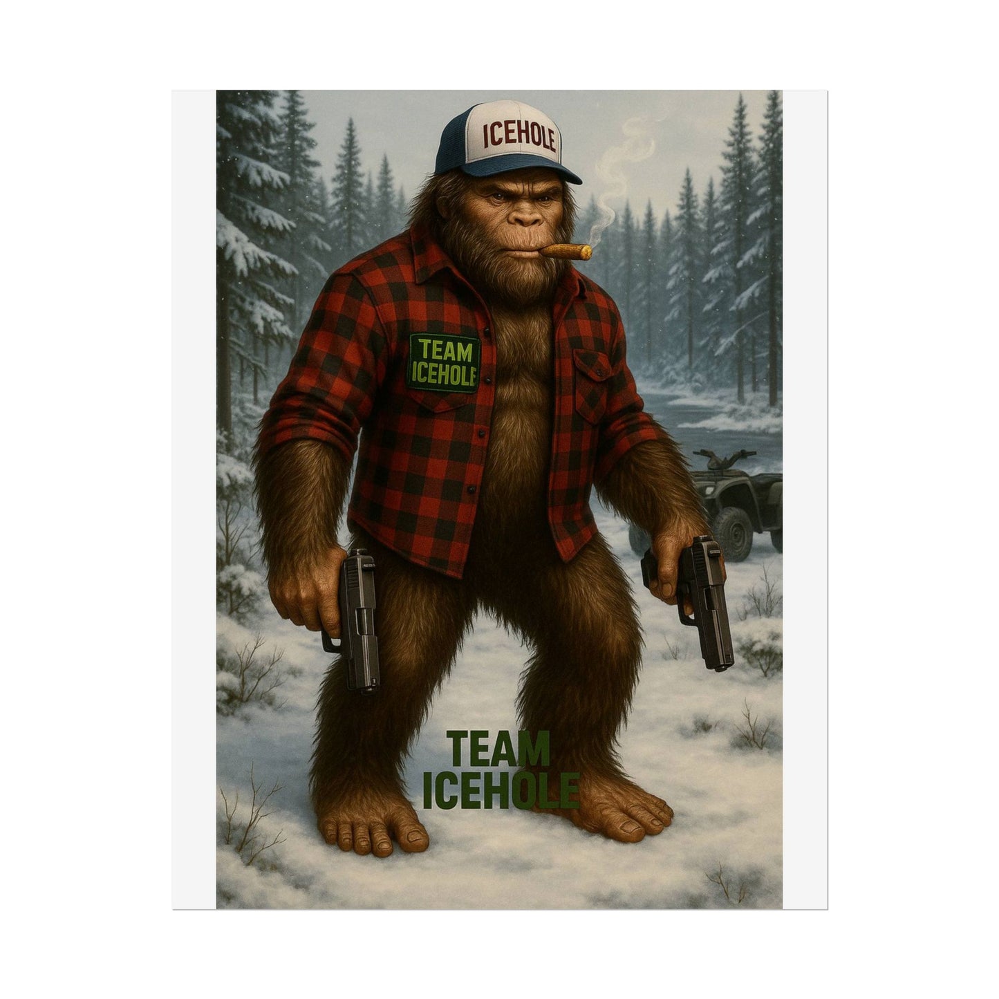 Team IceHole Bigfoot Logo Rolled Poster