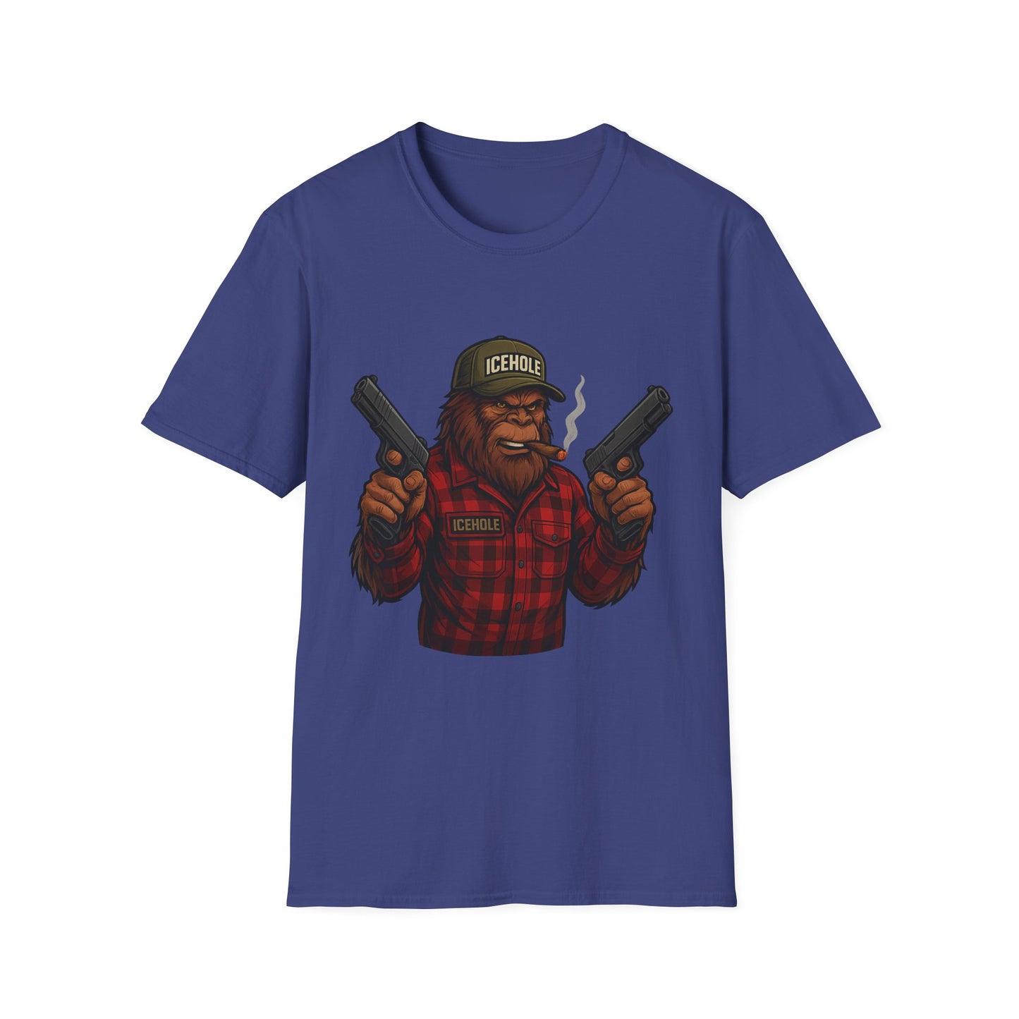 Bigfoot Graphic No Background Team IceHole Mascot T-Shirt - Unisex Softstyle Tee