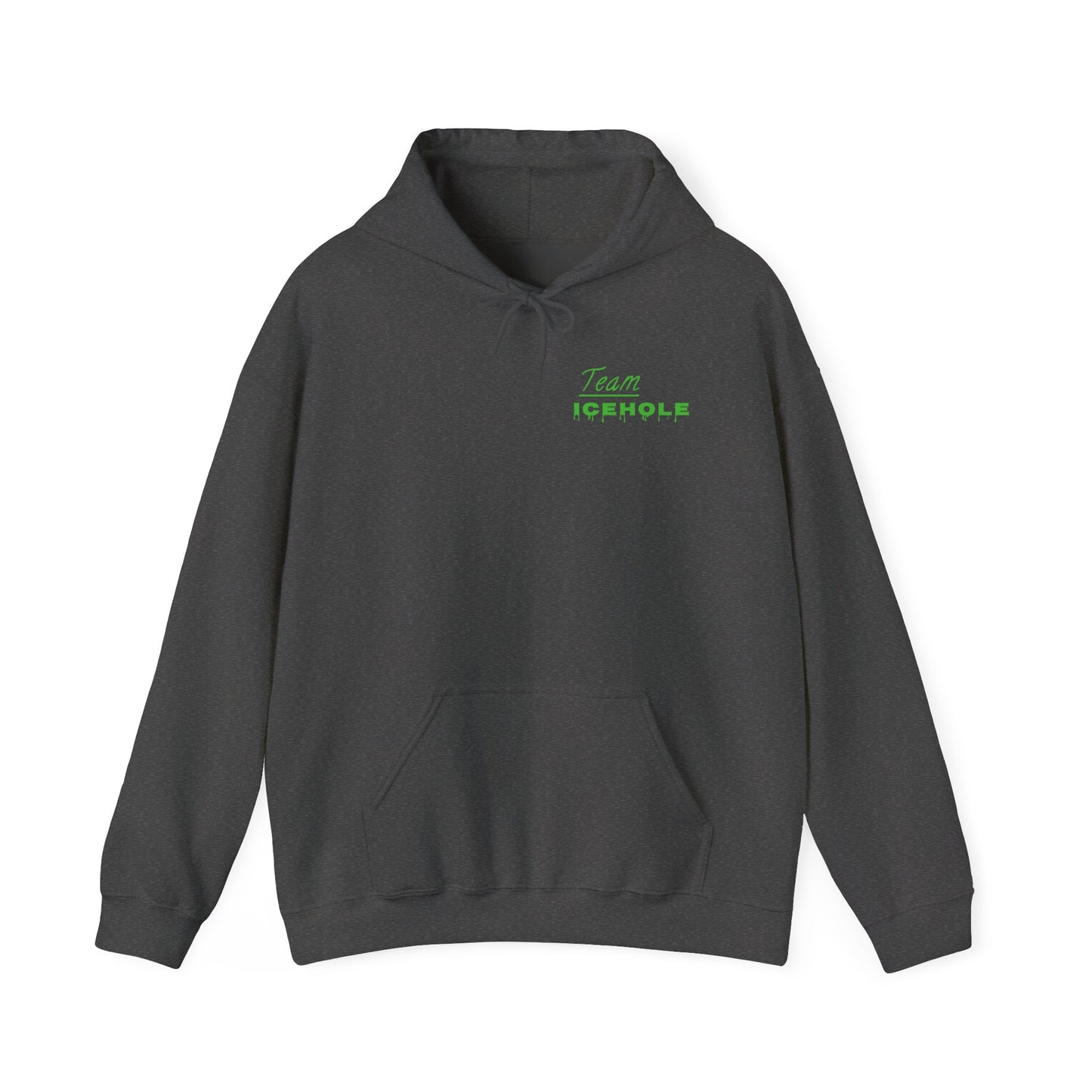 Icehole Hoodie — Minimal Green 'Team Icehole' Logo Pullover