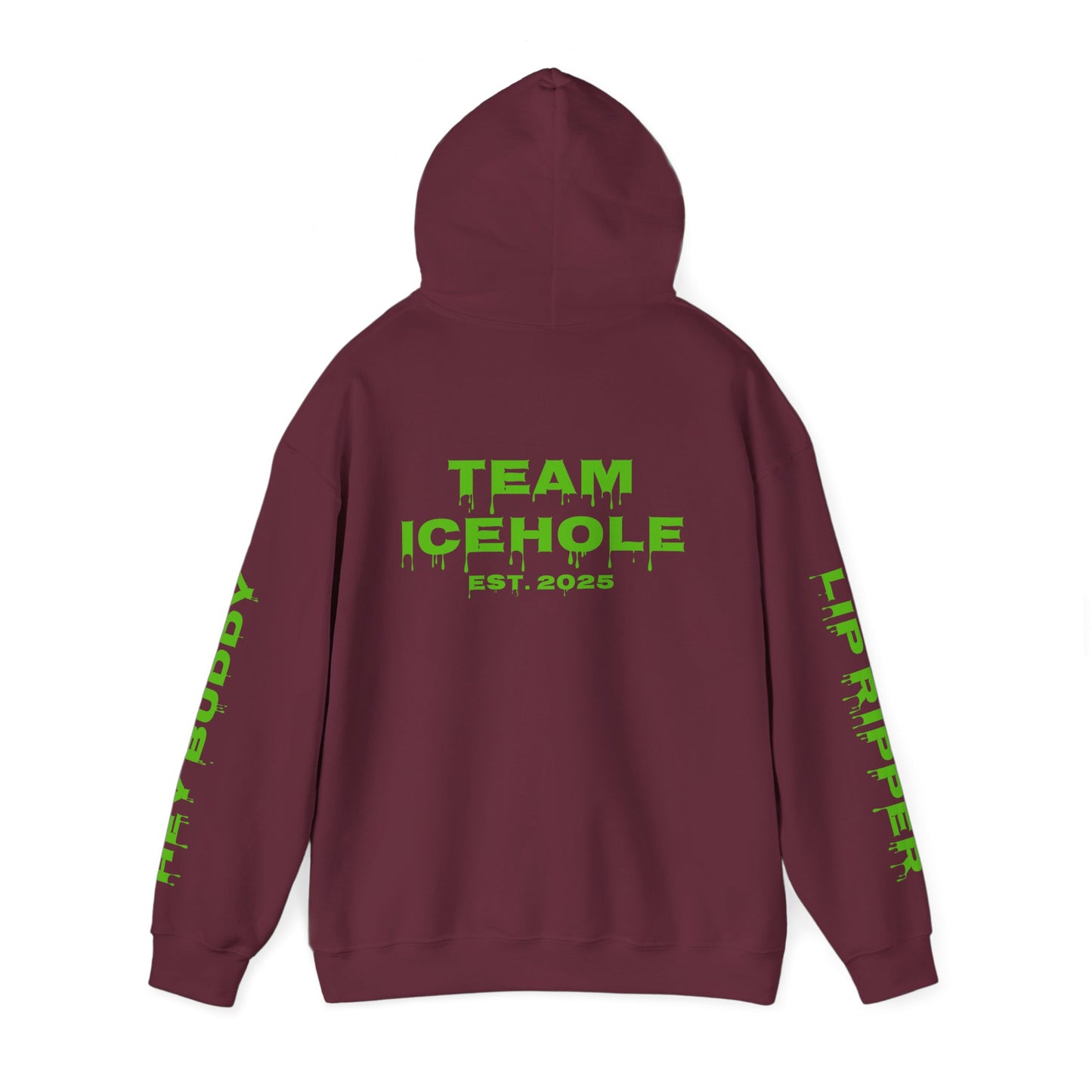 Hoodie - Minimal Green "PAUL / TEAM ICEHOLE" Front Graphic Hoodie