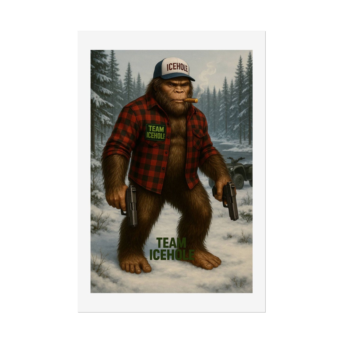 Team IceHole Bigfoot Logo Rolled Poster