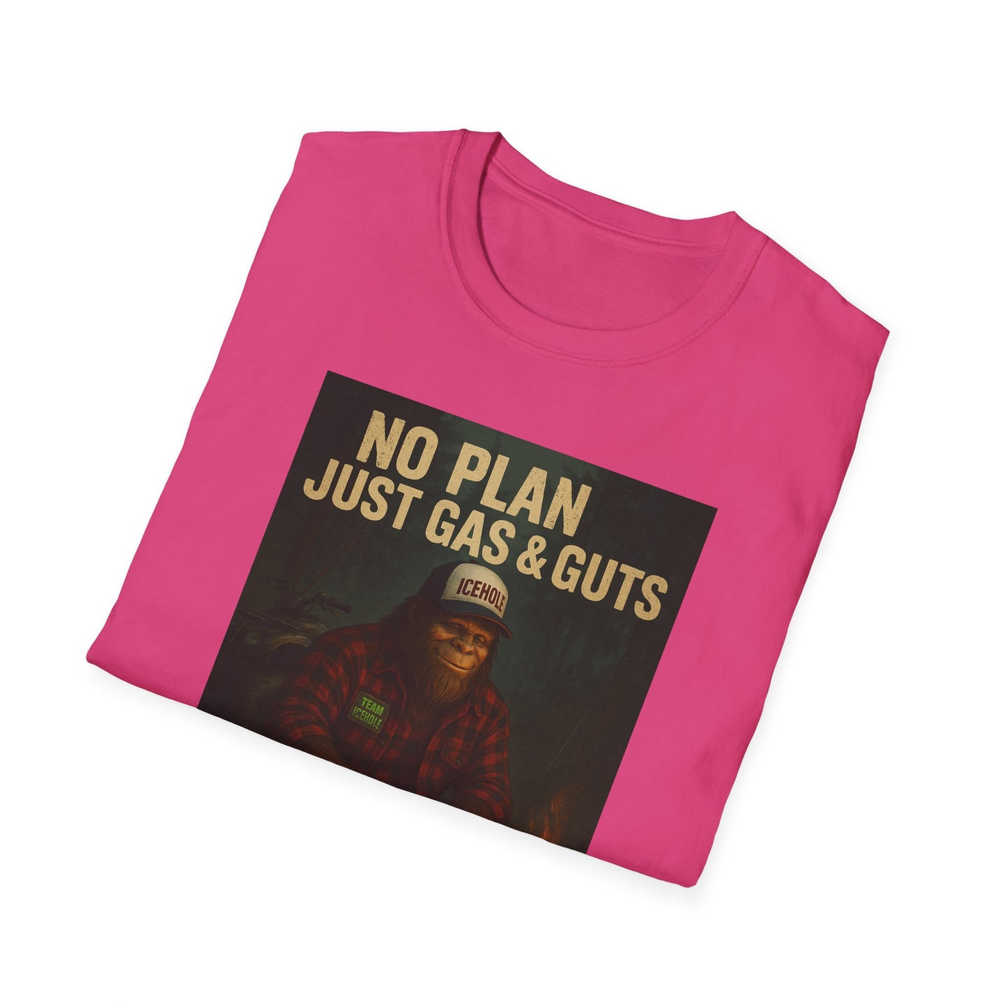 No Plan Just Gas & Guts' Camping Tee for Outdoor Enthusiasts | Team IceHole