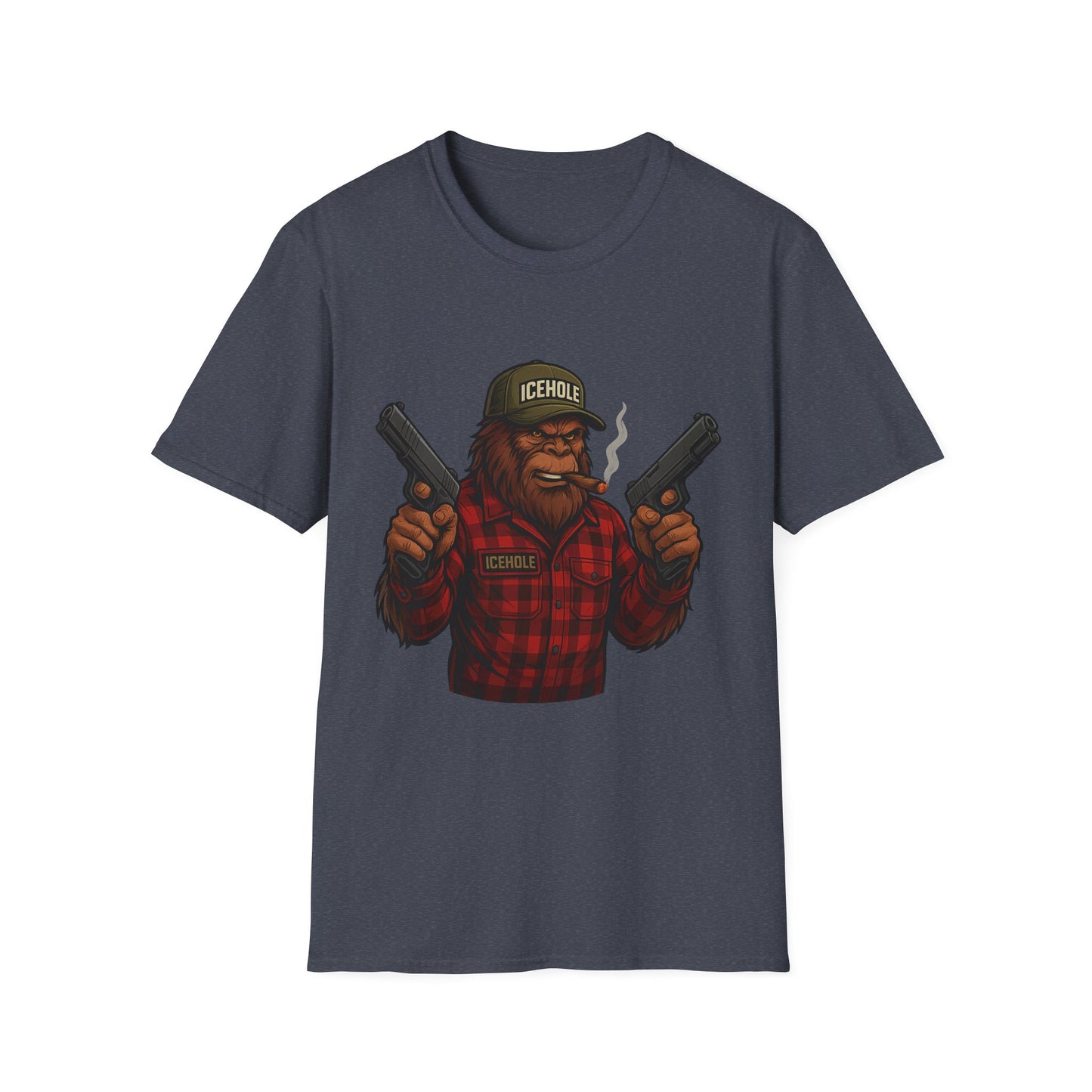 Bigfoot Graphic No Background Team IceHole Mascot T-Shirt - Unisex Softstyle Tee