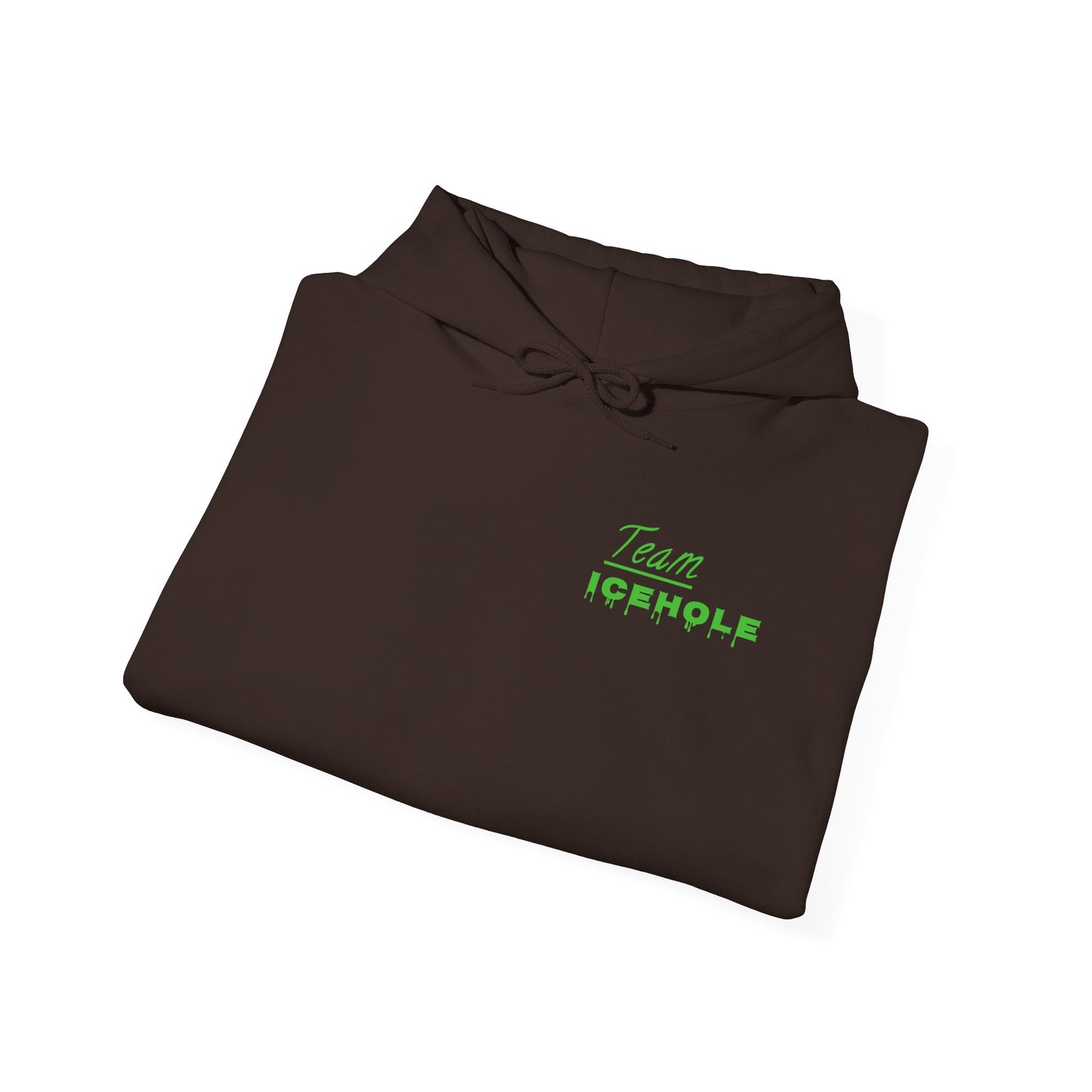 Icehole Hoodie — Minimal Green 'Team Icehole' Logo Pullover