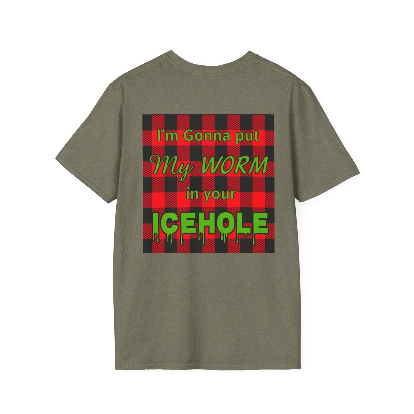 T-Shirt for Outdoor Enthusiasts - Team IceHole BigFoot Holding Logo