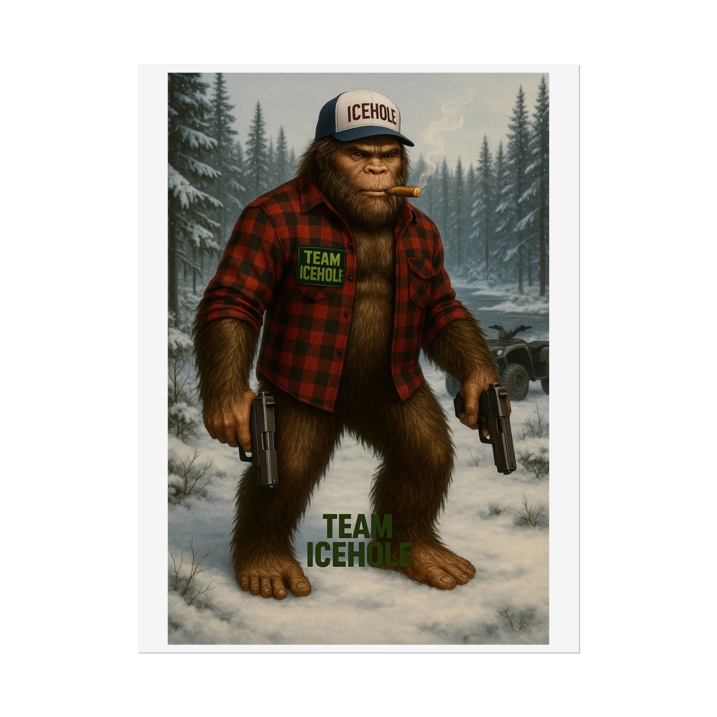 Team IceHole Bigfoot Logo Rolled Poster
