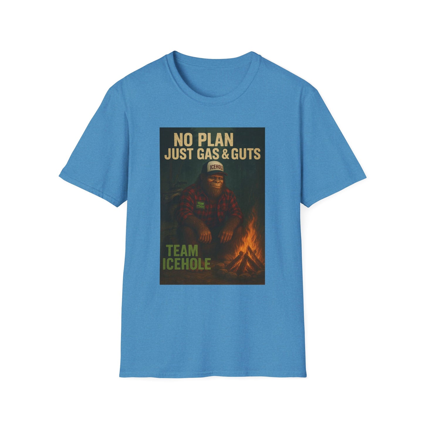 No Plan Just Gas & Guts' Camping Tee for Outdoor Enthusiasts | Team IceHole