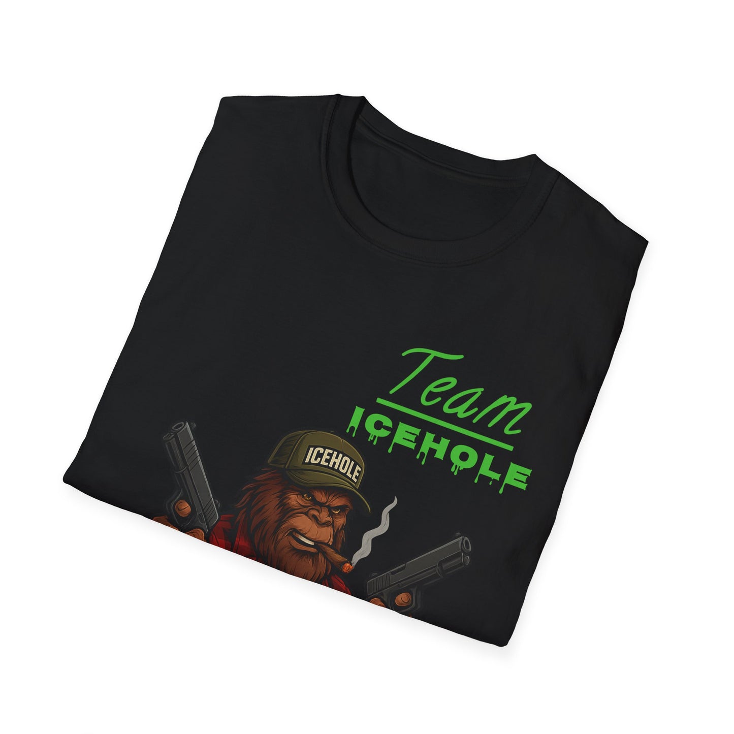Team Icehole Bigfoot Unisex T-Shirt, Funny Gift for Outdoorsy Friends, Camping Tee, Quirky Graphic Shirt, Great for Parties