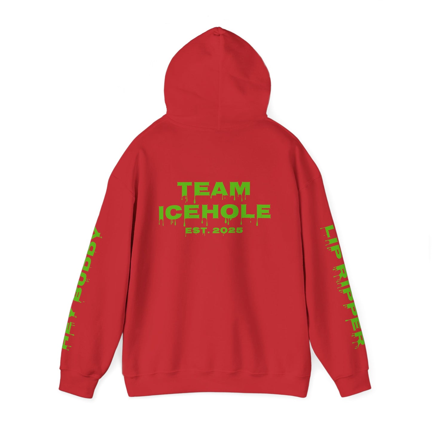 Hoodie - Minimal Green "PAUL / TEAM ICEHOLE" Front Graphic Hoodie