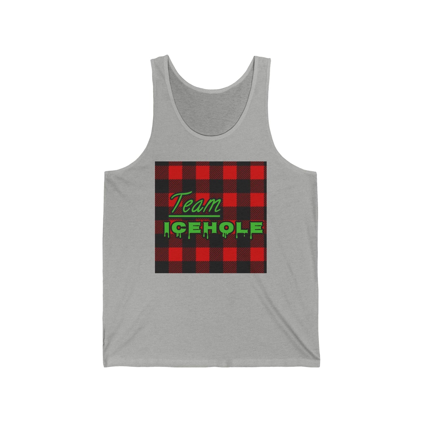 Unisex Jersey Tank - Team Icehole, Perfect for Summer Parties, Outdoor Events, Beach Days, Gifts for Fishermen, Camping Gear