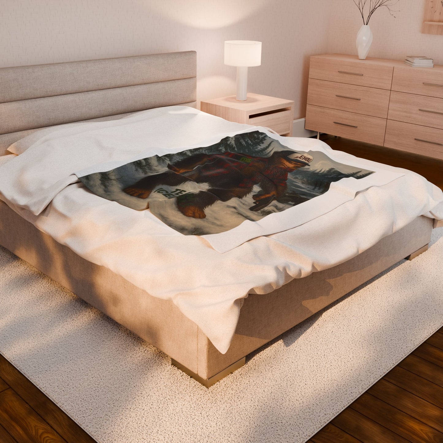 Cozy Sasquatch Plush Blanket - Team Icehole Design