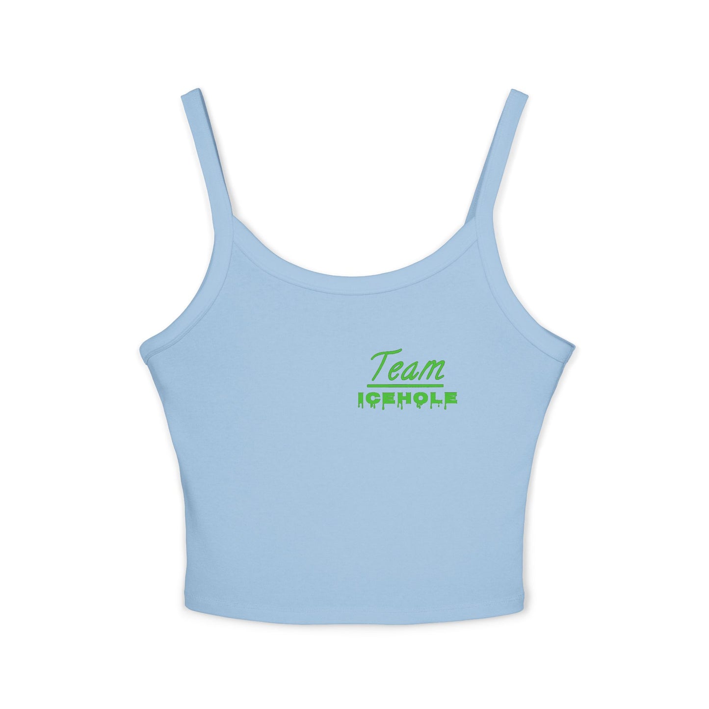Women's Spaghetti Strap Belly Tank Top,  Small Team Icehole Logo Shirt