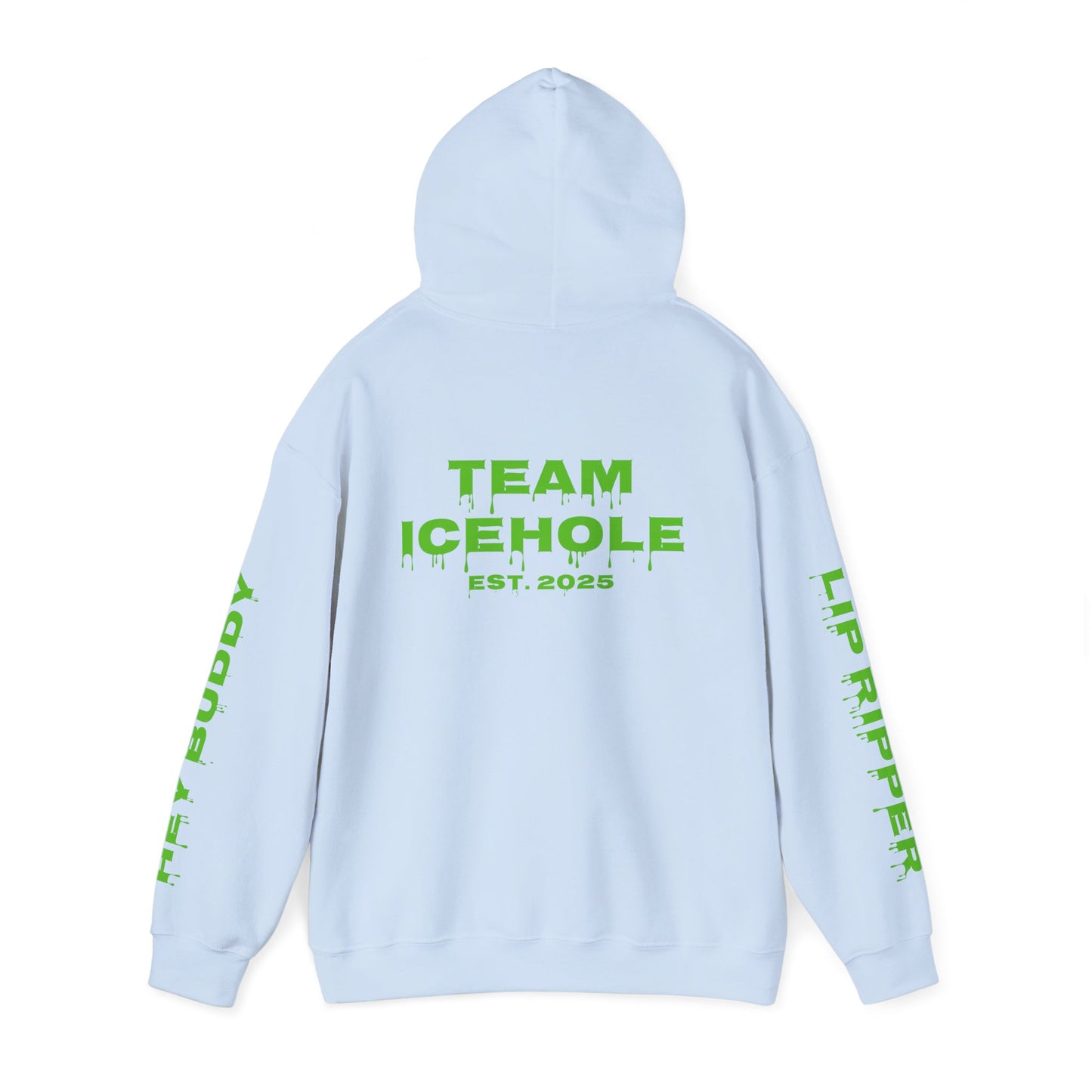 Hoodie - Minimal Green "PAUL / TEAM ICEHOLE" Front Graphic Hoodie