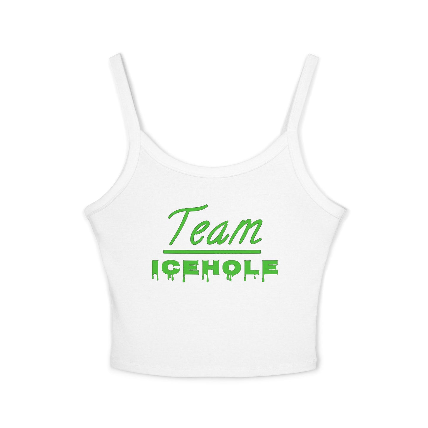 Team Icehole Transparent Background Women's Spaghetti Strap Belly Tank Top