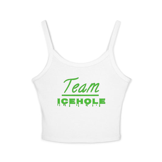 Team Icehole Transparent Background Women's Spaghetti Strap Belly Tank Top