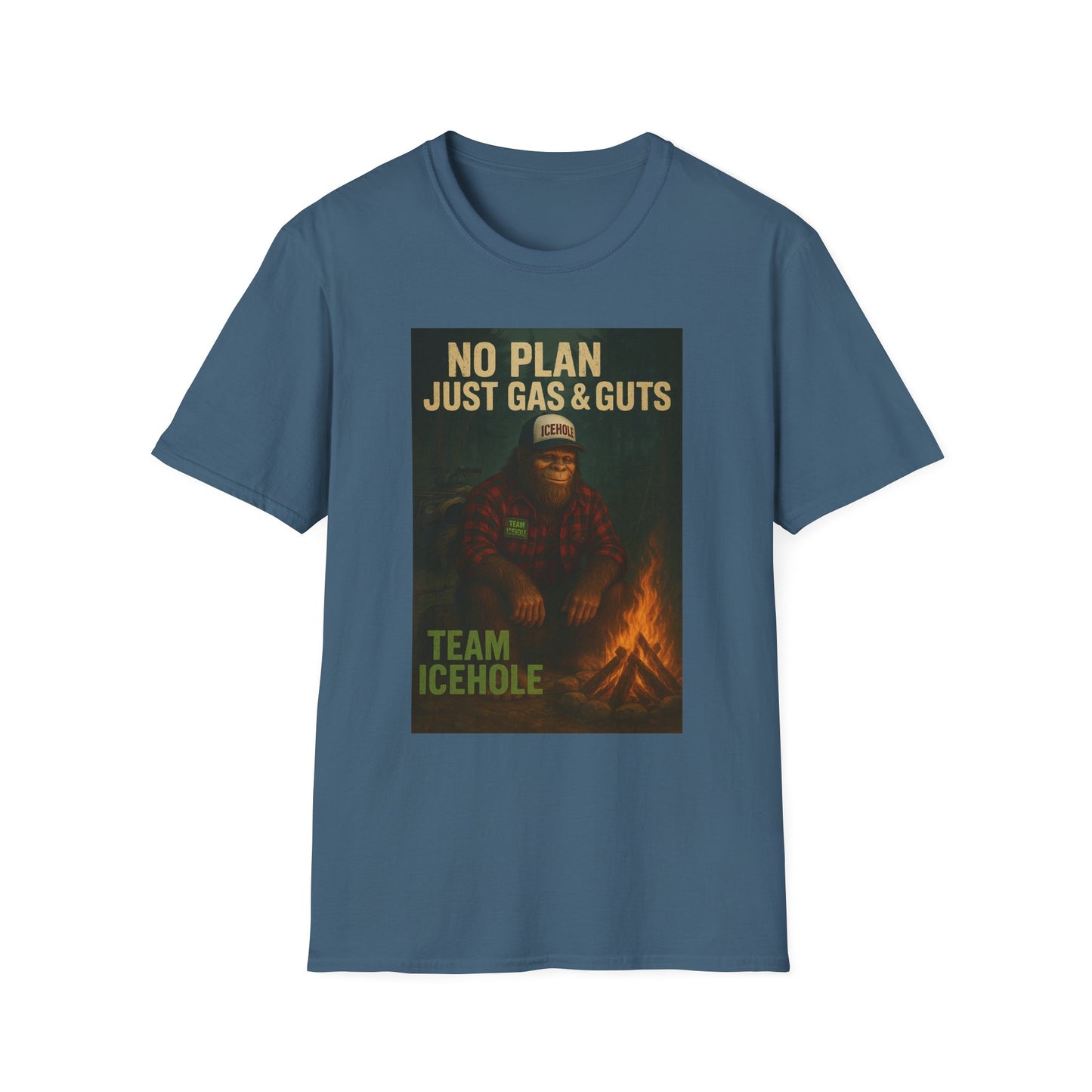 No Plan Just Gas & Guts' Camping Tee for Outdoor Enthusiasts | Team IceHole
