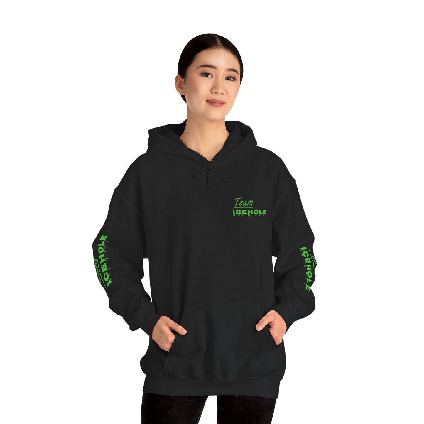 Icehole Hoodie — "Team ICEHOLE" Neon Logo Pullover