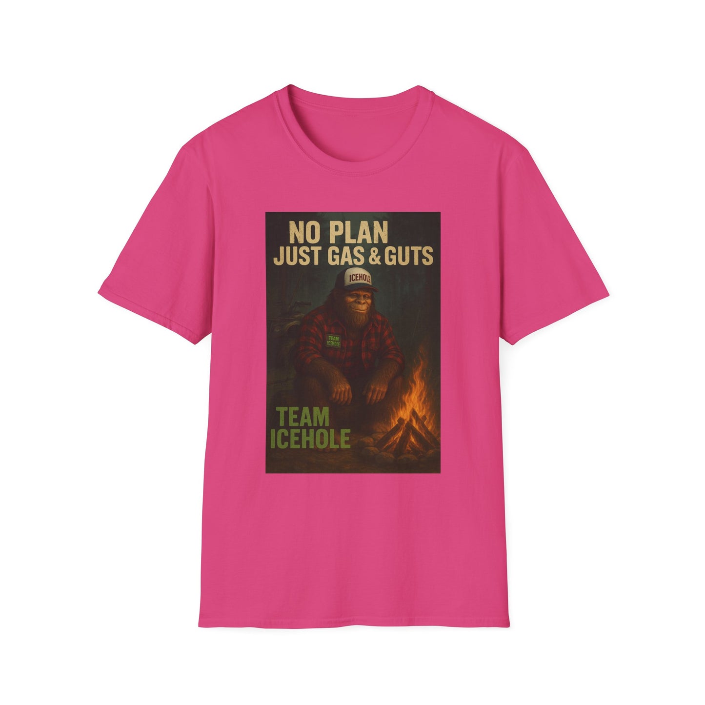 No Plan Just Gas & Guts' Camping Tee for Outdoor Enthusiasts | Team IceHole