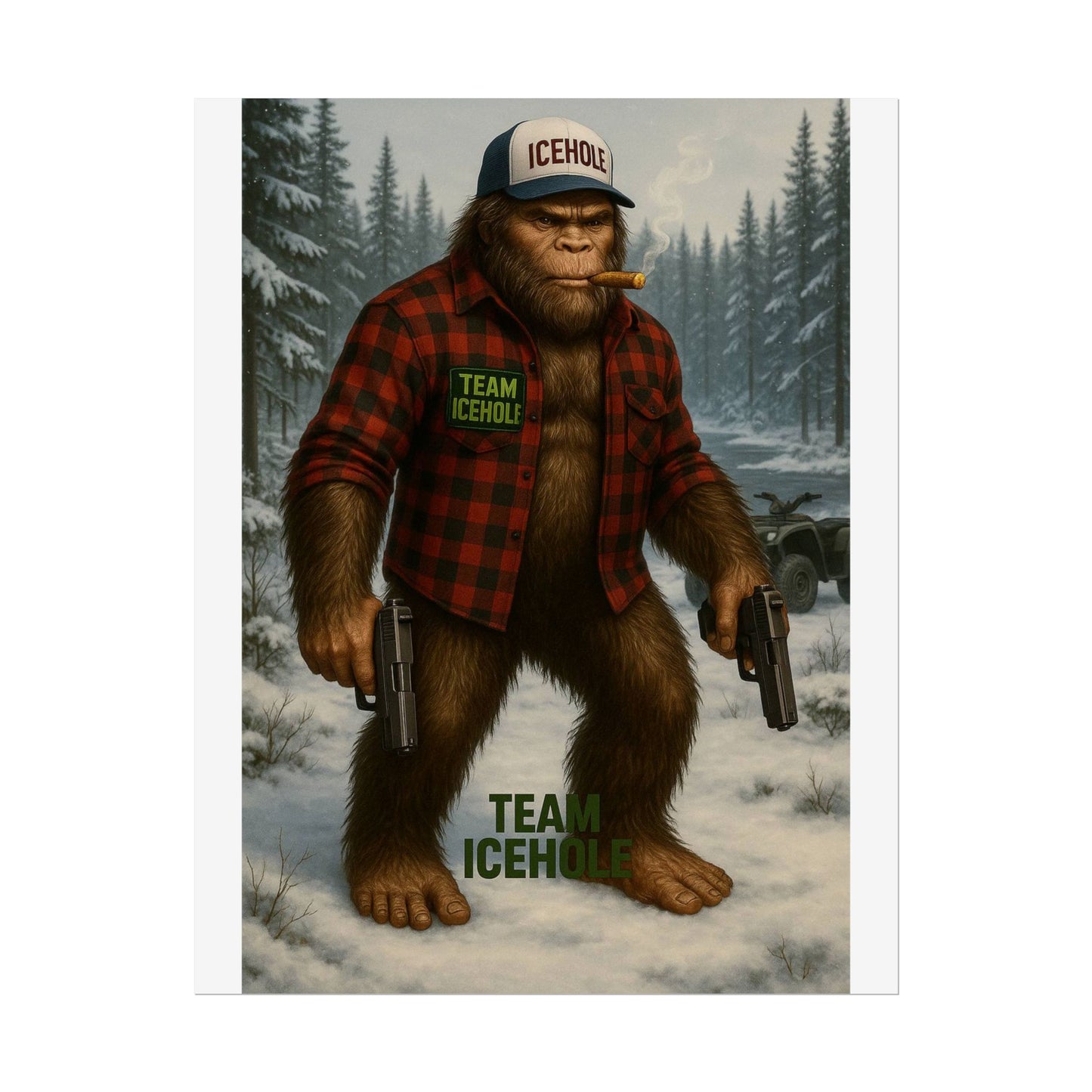 Team IceHole Bigfoot Logo Rolled Poster