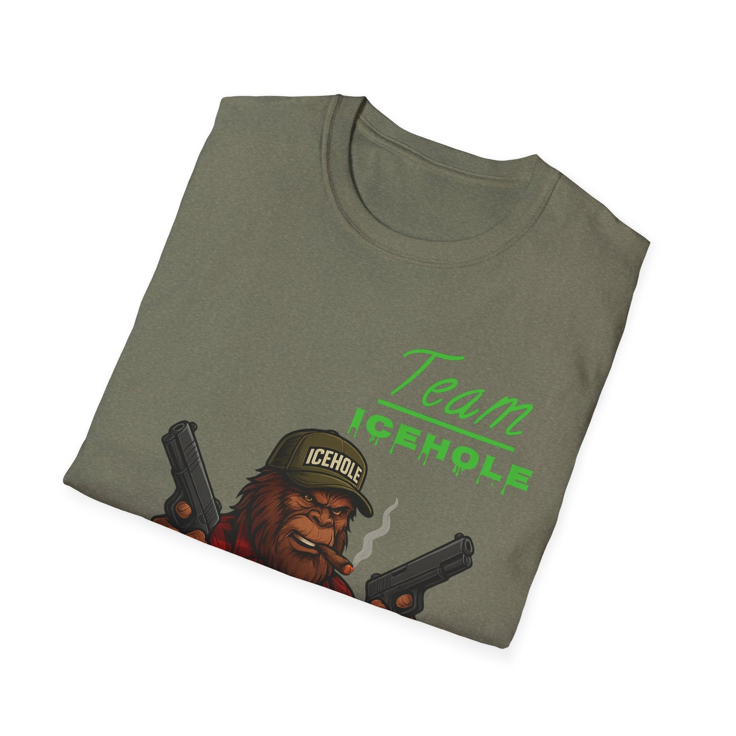 Team Icehole Bigfoot Unisex T-Shirt, Funny Gift for Outdoorsy Friends, Camping Tee, Quirky Graphic Shirt, Great for Parties
