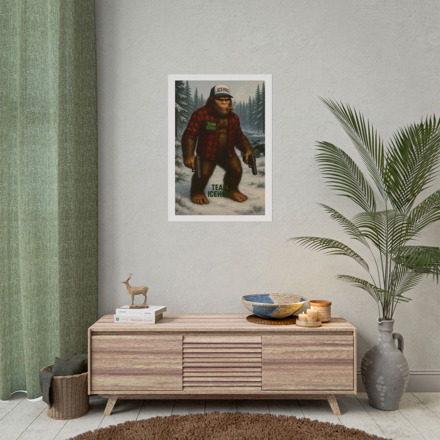 Team IceHole Bigfoot Logo Rolled Poster