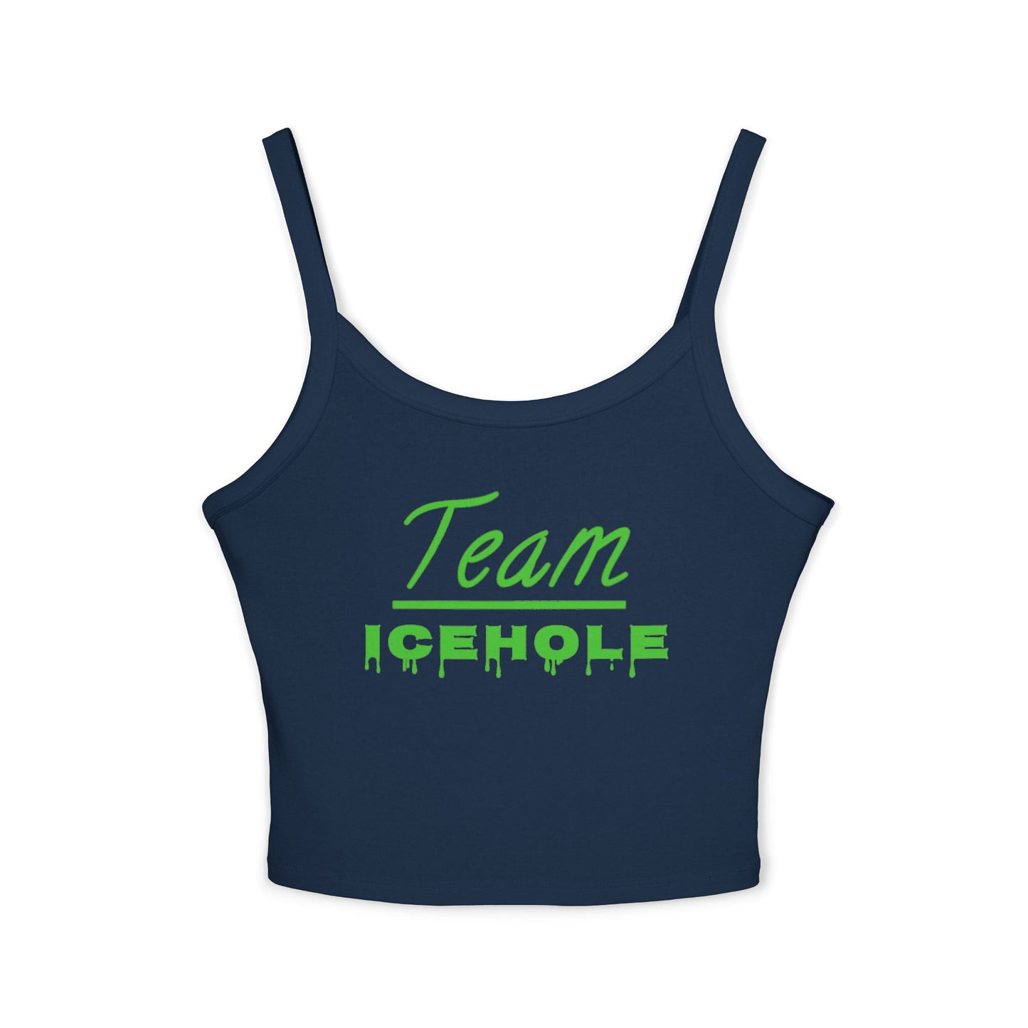 Team Icehole Transparent Background Women's Spaghetti Strap Belly Tank Top