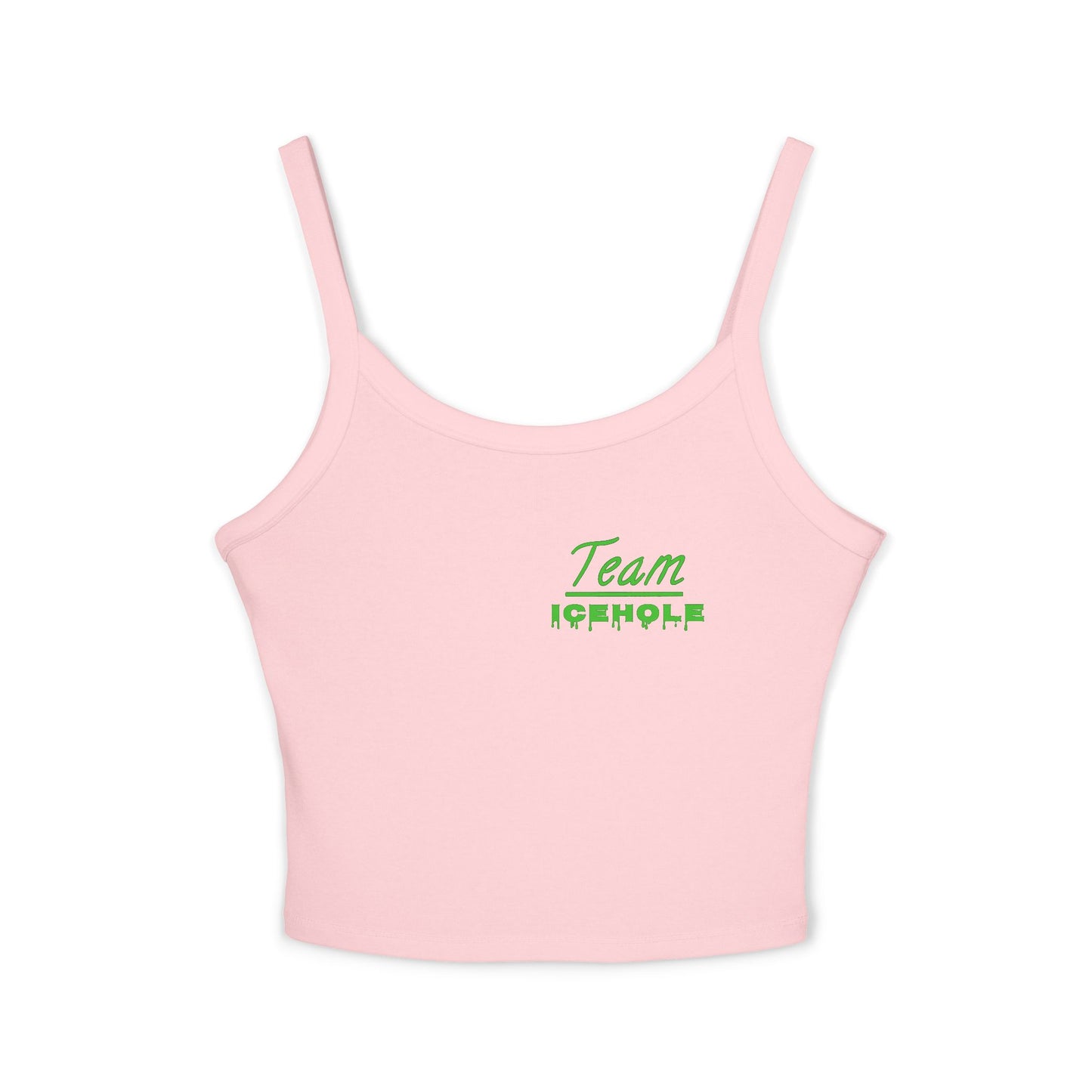Women's Spaghetti Strap Belly Tank Top,  Small Team Icehole Logo Shirt