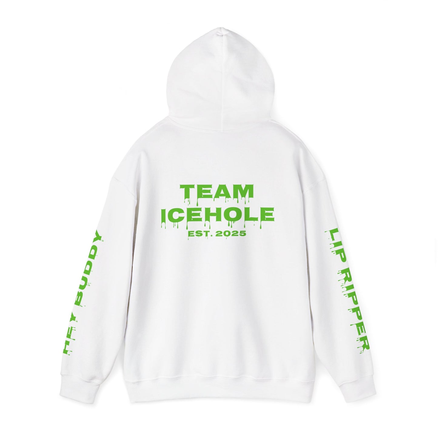 Hoodie - Minimal Green "PAUL / TEAM ICEHOLE" Front Graphic Hoodie
