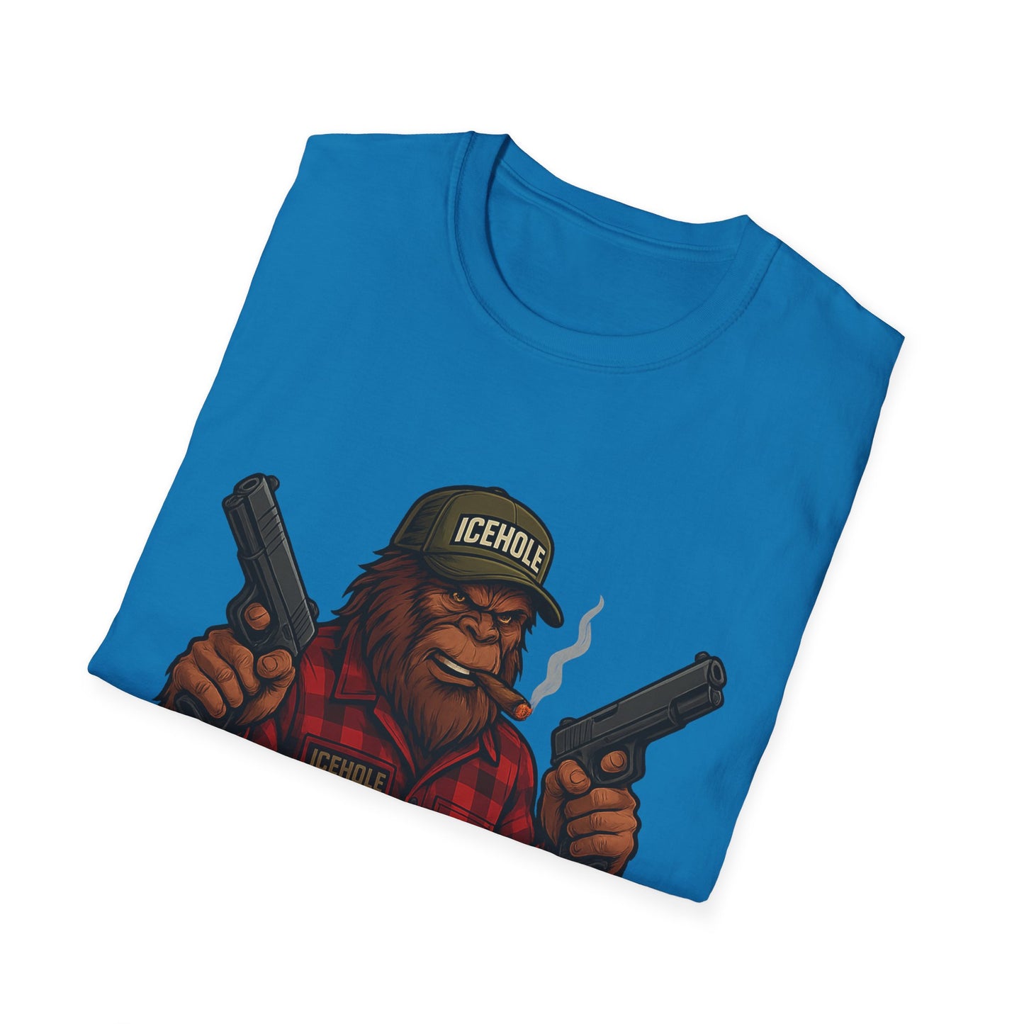 Bigfoot Graphic No Background Team IceHole Mascot T-Shirt - Unisex Softstyle Tee