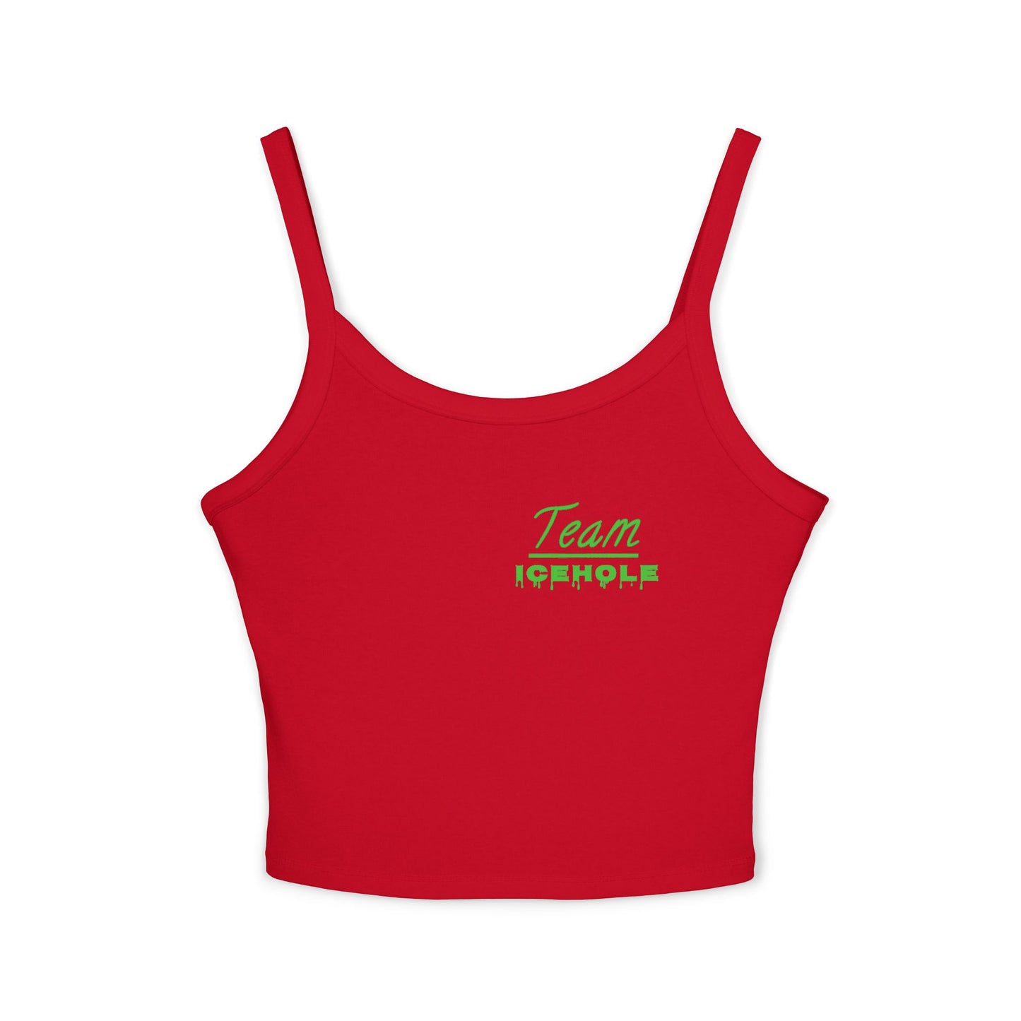 Women's Spaghetti Strap Belly Tank Top,  Small Team Icehole Logo Shirt