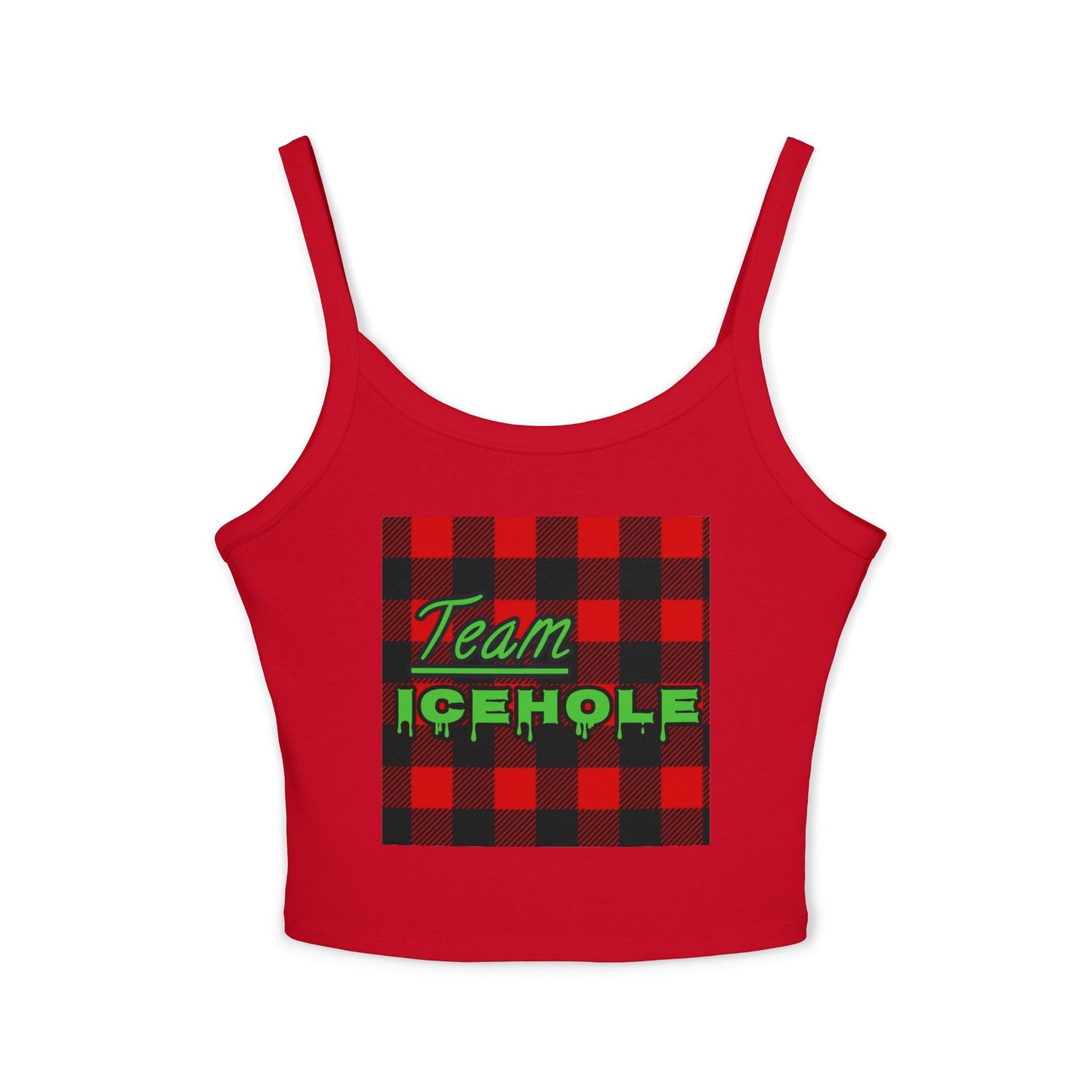 Team Icehole Spaghetti Strap Belly Tank Top