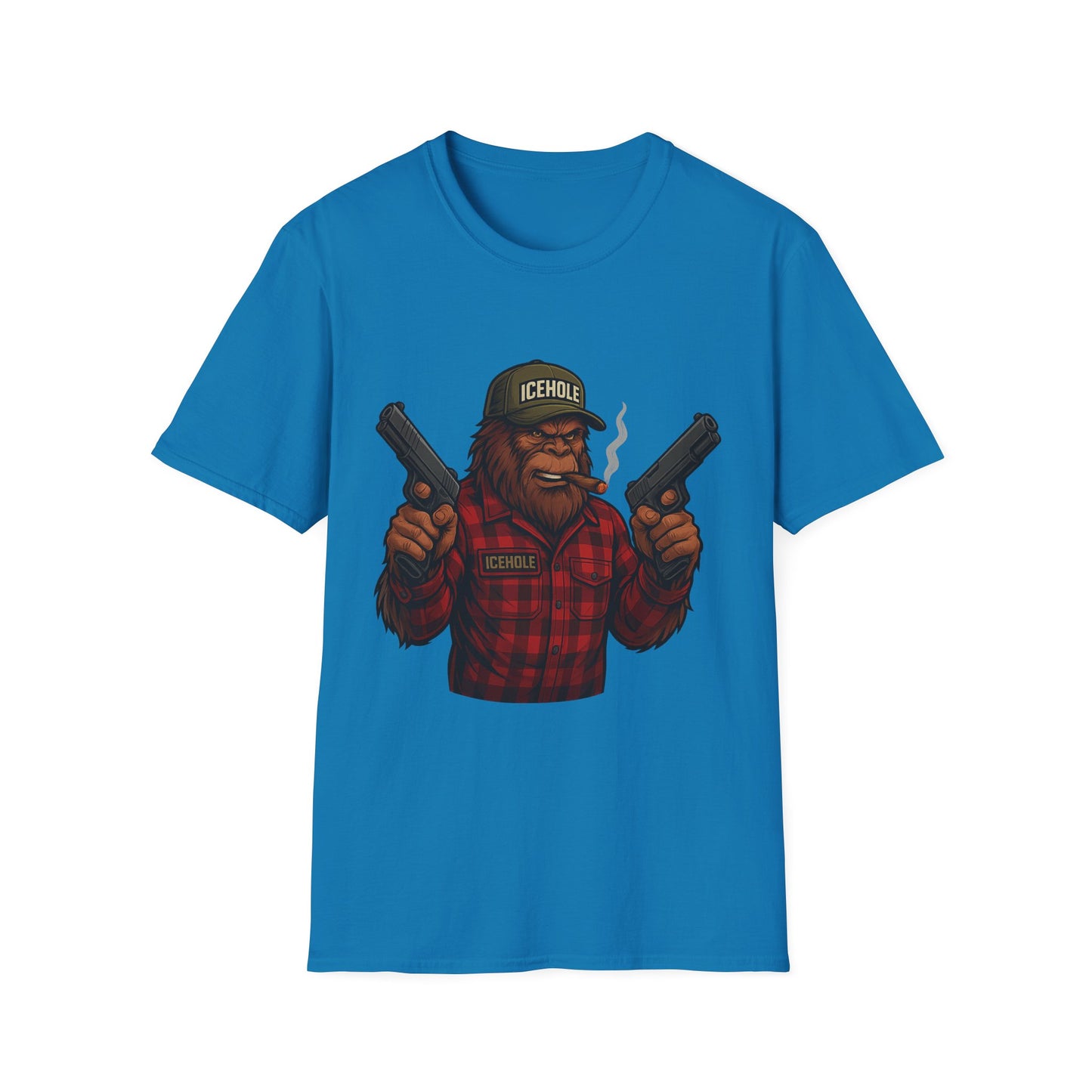 Bigfoot Graphic No Background Team IceHole Mascot T-Shirt - Unisex Softstyle Tee